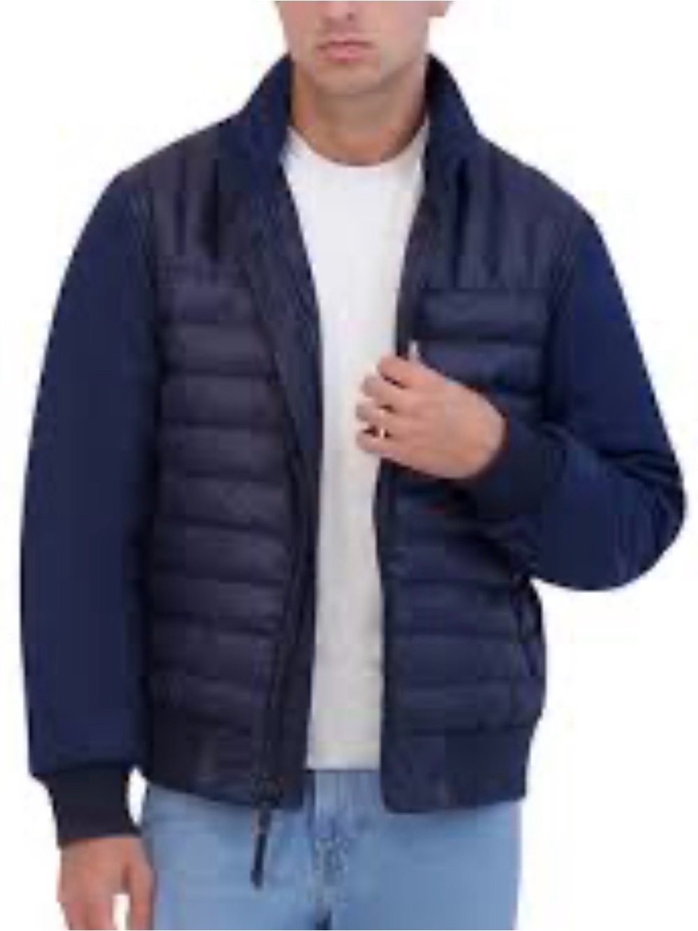 Robert Graham Men's Navy Blue Quilted Bomber Jacket NWT | Small | Floral Lining - Picture 4 of 15